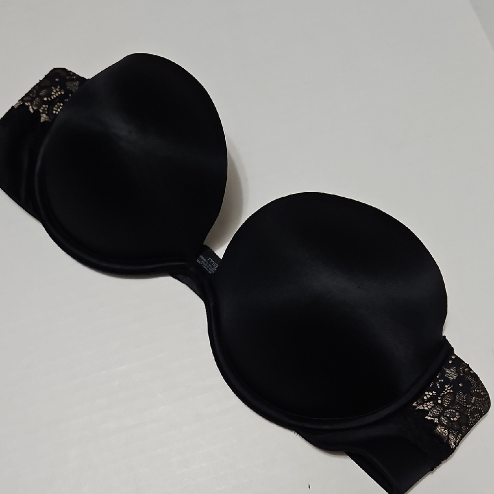 Maidenform Black Lace Strapless Push Up Underwire Seamless Women's Bra 36B